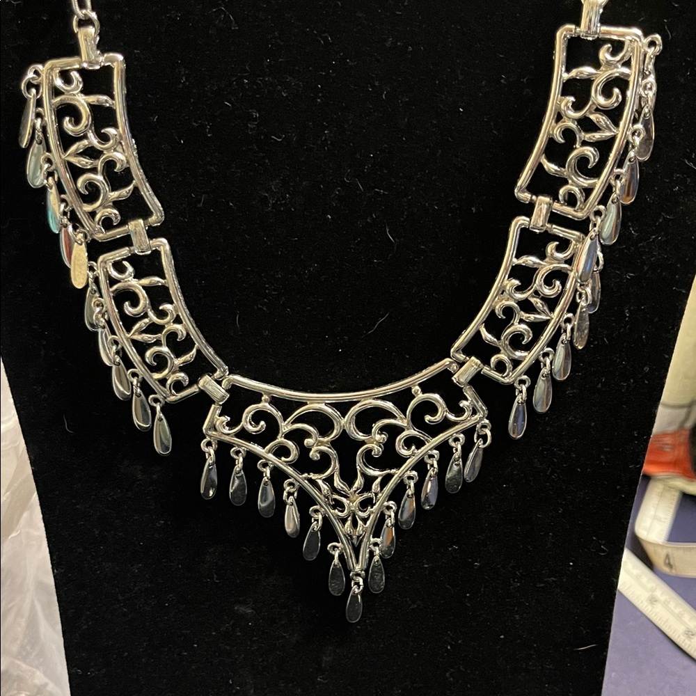 Bohemian Silver Choker Statement Necklace